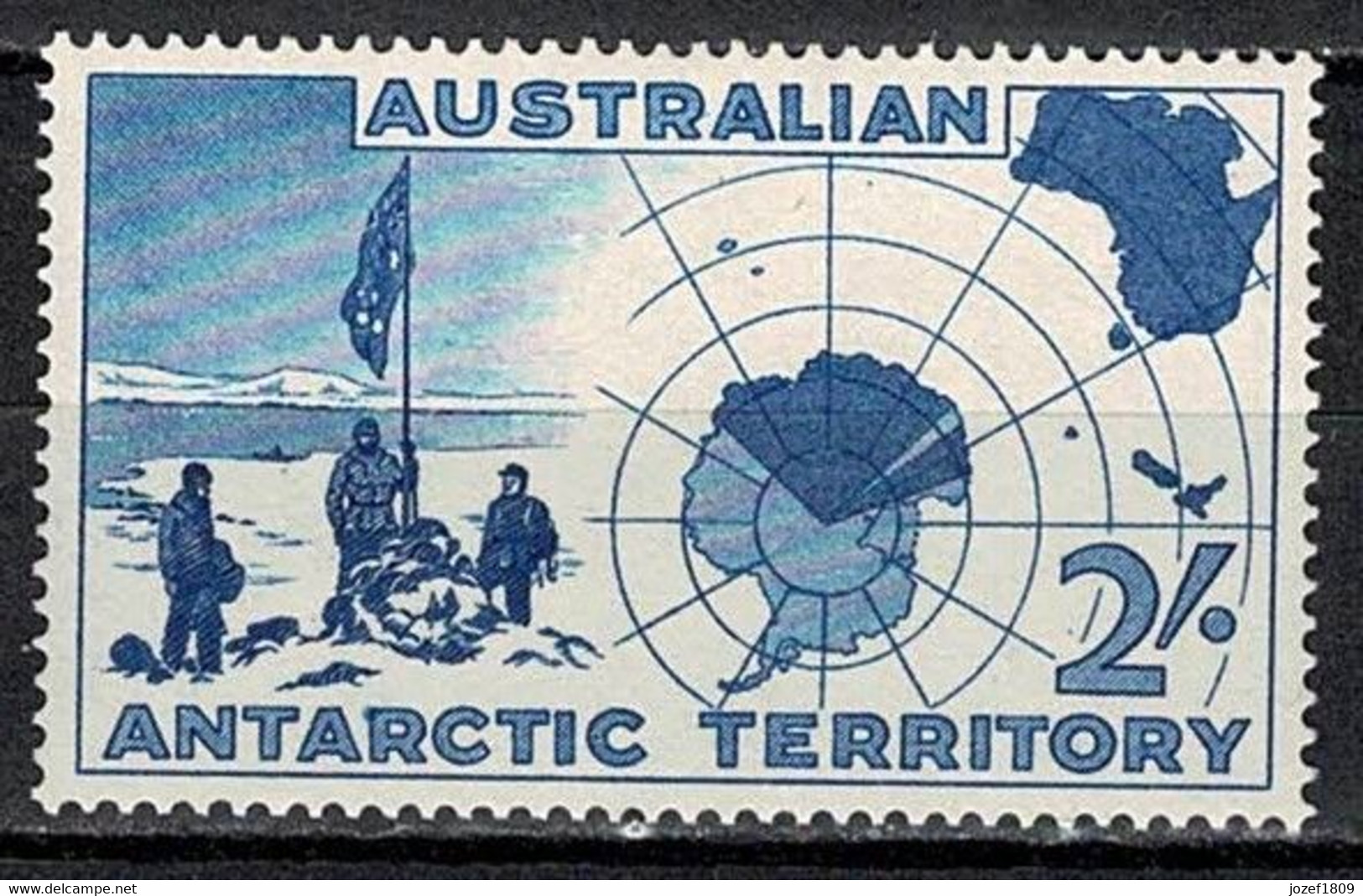 Australian Antartic Territory 1957 Explorers And Map. - Autres & Non Classés