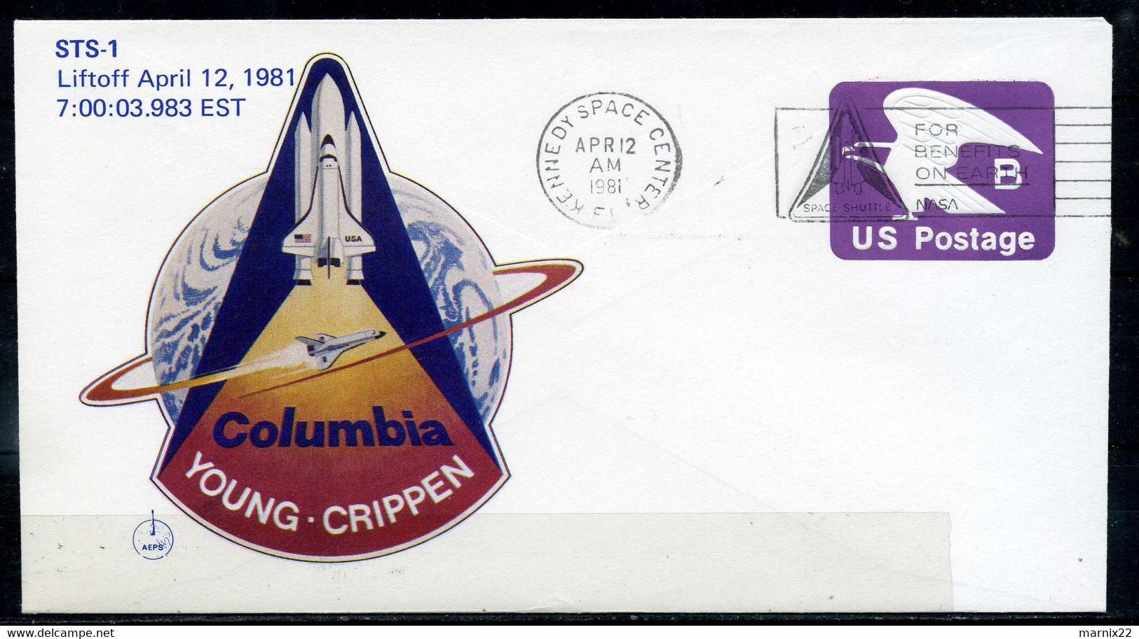 NASA STS-1 LIFTOFF APR.12.1981 7:00:03:983 EST COLUMBIA YOUNG CRIPPEN KENNEDY SPACE CENTRE APR.12.1981             CE850 - North  America