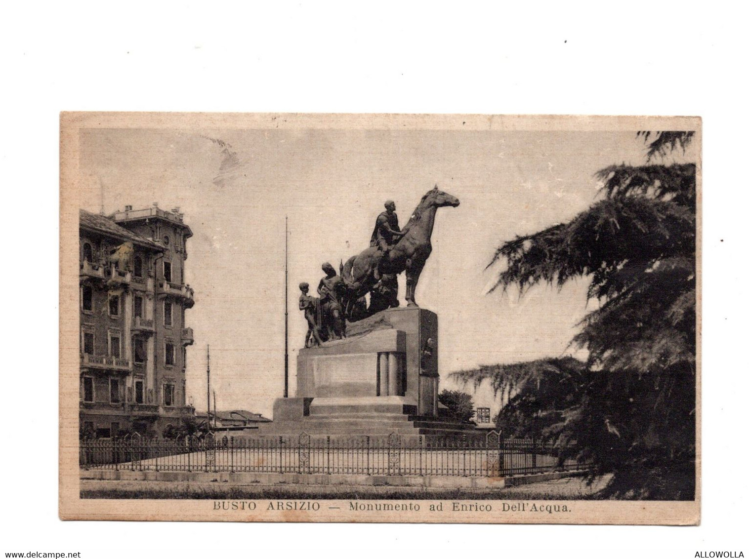 14312 " BUSTO ARSIZIO-MONUMENTO AD ENRICO DELL'ACQUA " VERA FOTO-CART. POST. SPED 1936 - Busto Arsizio