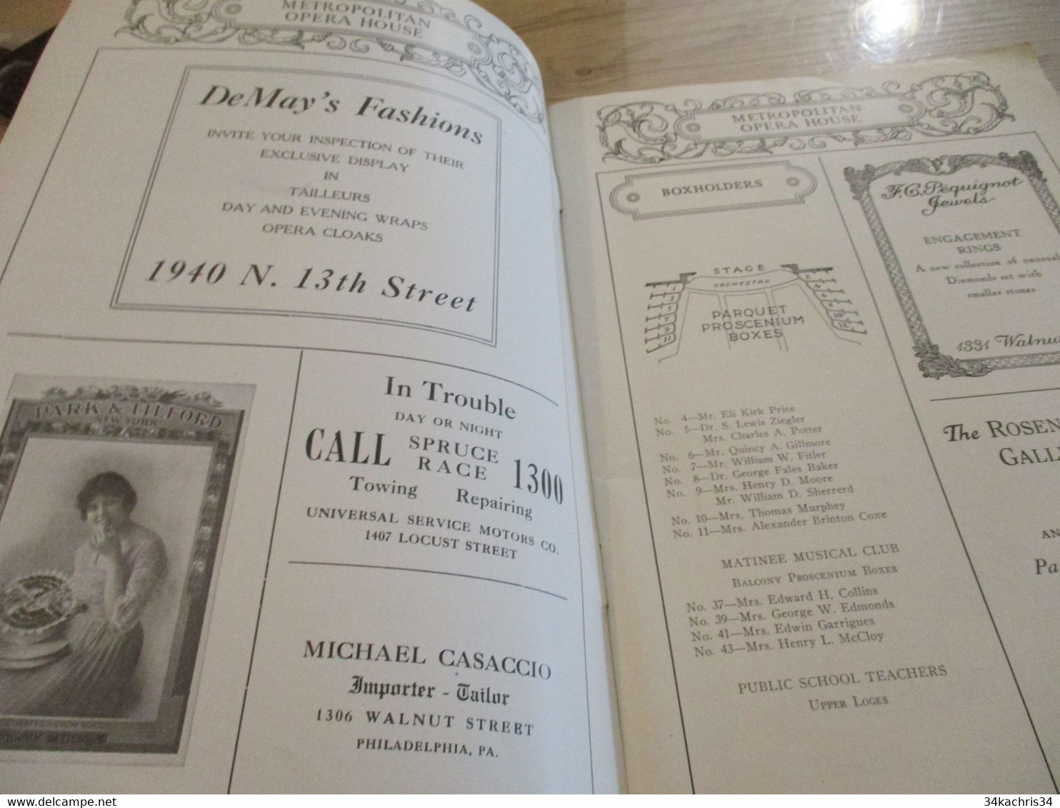 Catalogue Pub Publicité 1919/1920 Metropolitan Opéra House En Anglais Nombreuses Pub Et Illustrations - Andere & Zonder Classificatie
