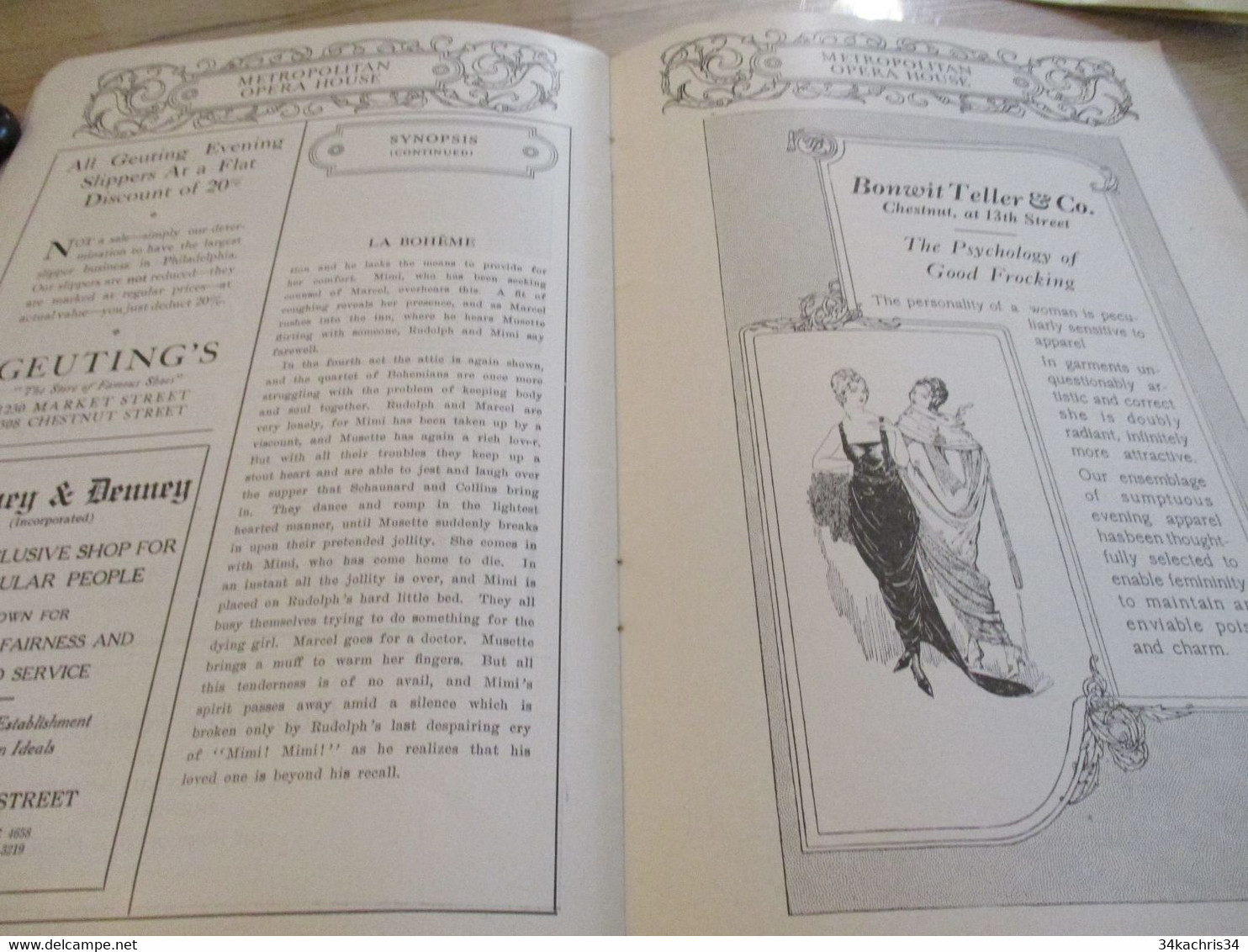 Catalogue Pub Publicité 1919/1920 Metropolitan opéra House en anglais nombreuses pub et illustrations