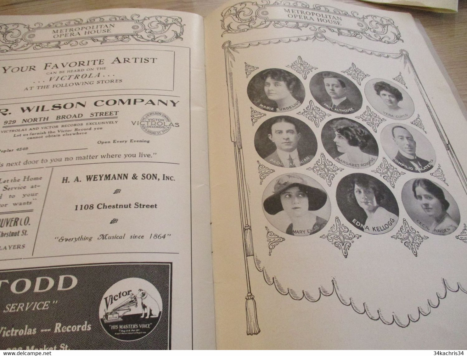 Catalogue Pub Publicité 1919/1920 Metropolitan opéra House en anglais nombreuses pub et illustrations