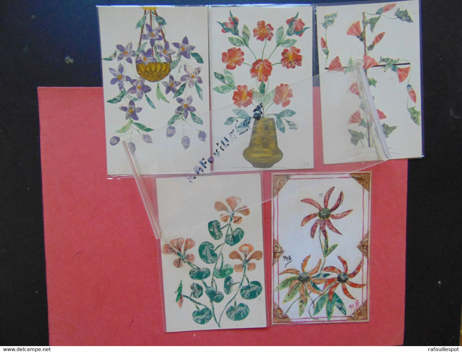 Cp Lot 19 Cartes Representation Timbres Motif Fleurs - Briefmarken (Abbildungen)