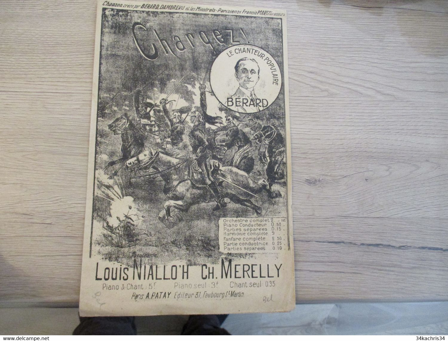 Partition Illustrée  Militaire Guerre Bérard Chargez Louis Niallo'h Merelly - Cancionero