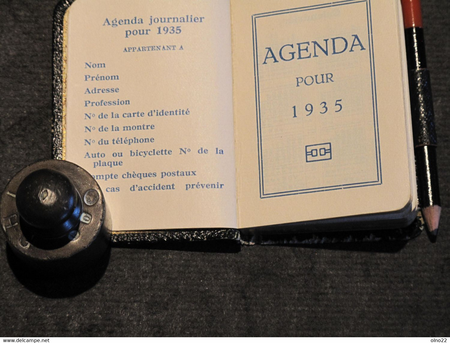 PETIT AGENDA DE POCHE DE 1935 AVEC CRAYON - QUELQUES NOTES AU CRAYON - Other & Unclassified