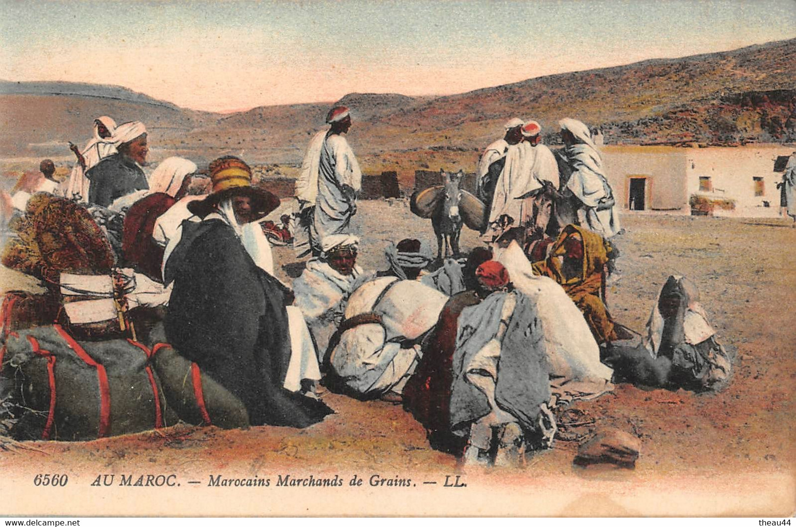 MAROC - Lot de 6 Cartes - Prisonniers Marocains, Convoi Militaire, Tir, Fantasia, Goumiers, Marchands, Camp Militaire