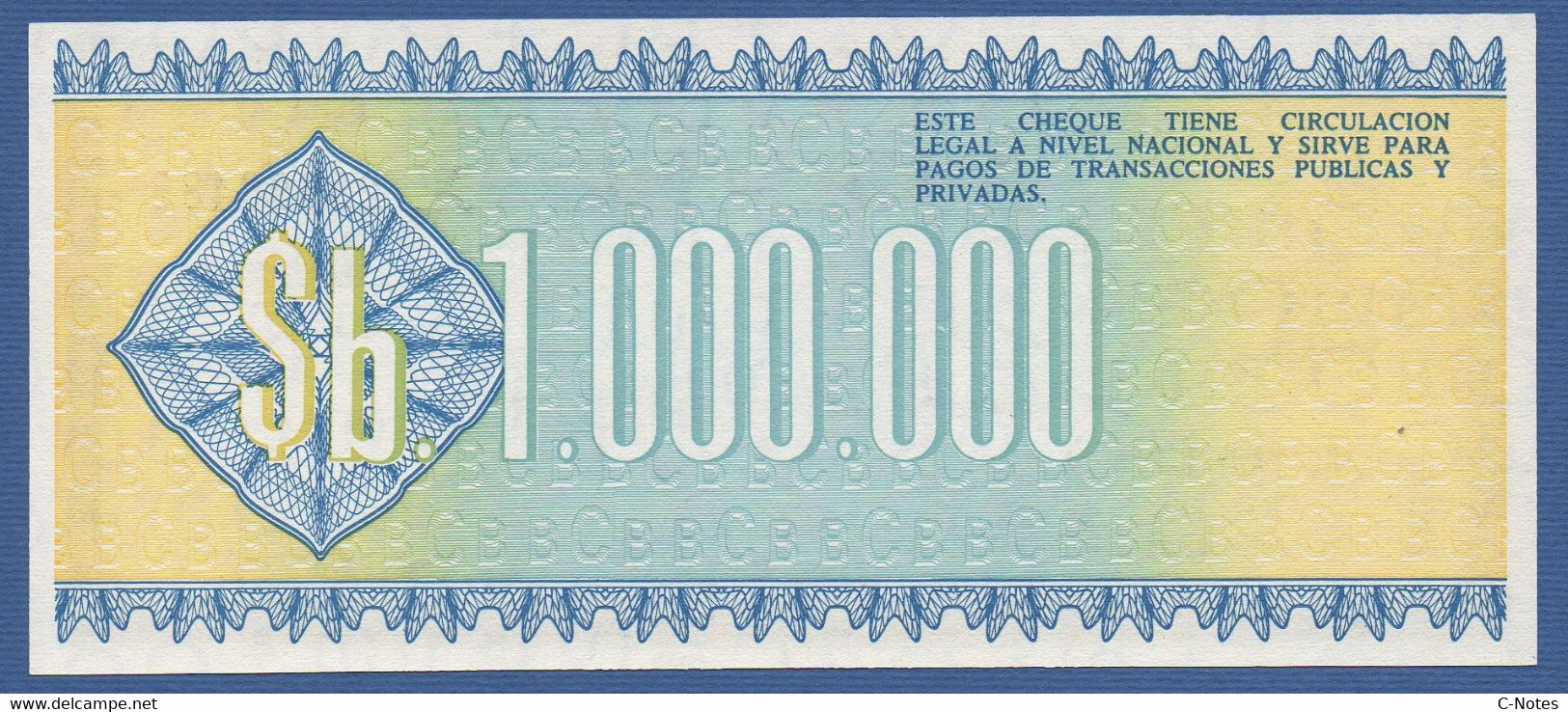 BOLIVIA - P.190 – 1.000.000 Pesos Bolivianos D.08.03.1985 UNC Serie A 29696488 - Bolivie