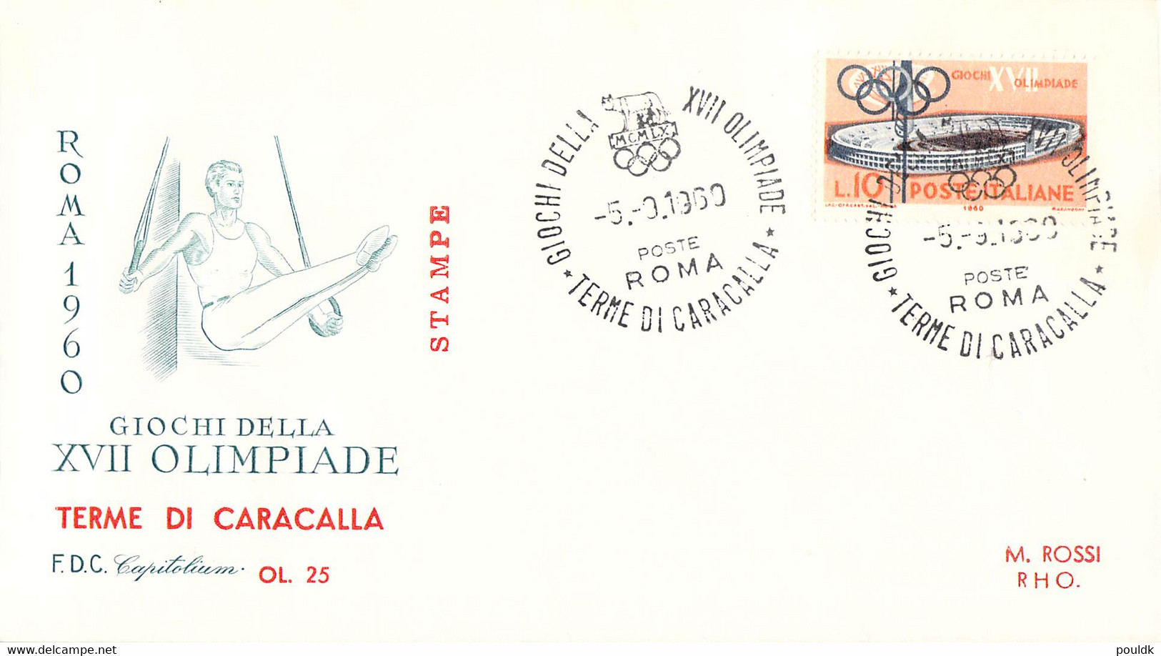 Italy Cover 1960 Rome Olympic Games - Terme Di Caracalla (DD34-30) - Summer 1960: Rome