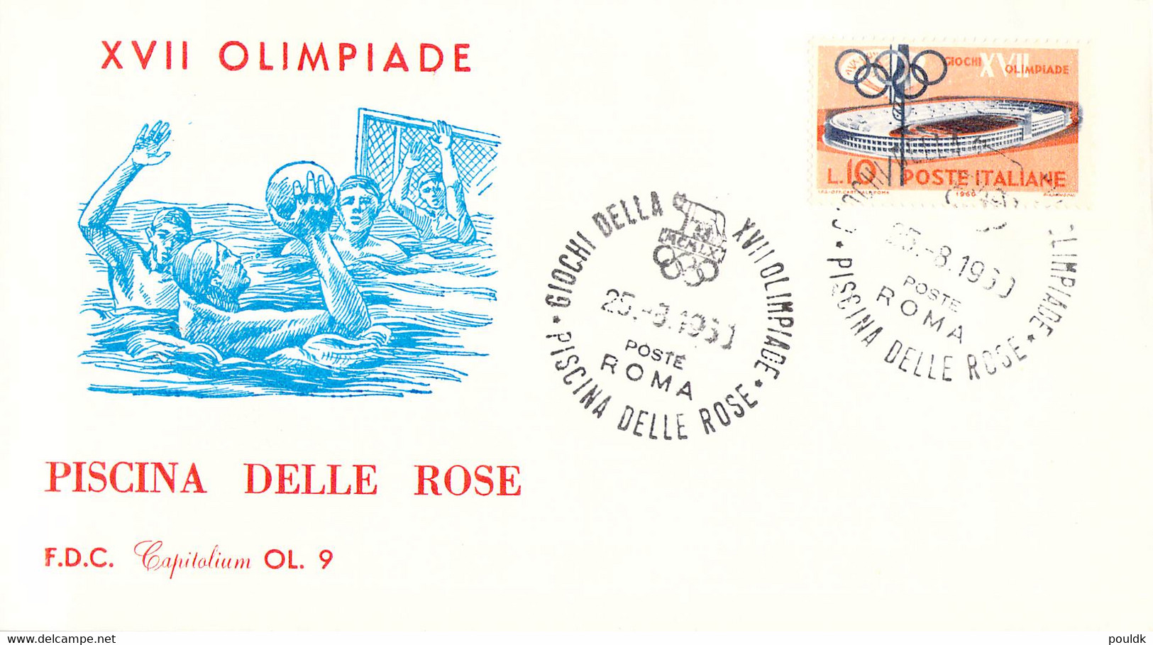 Italy Cover 1960 Rome Olympic Games - Piscina Delle Rose (DD34-30) - Estate 1960: Roma