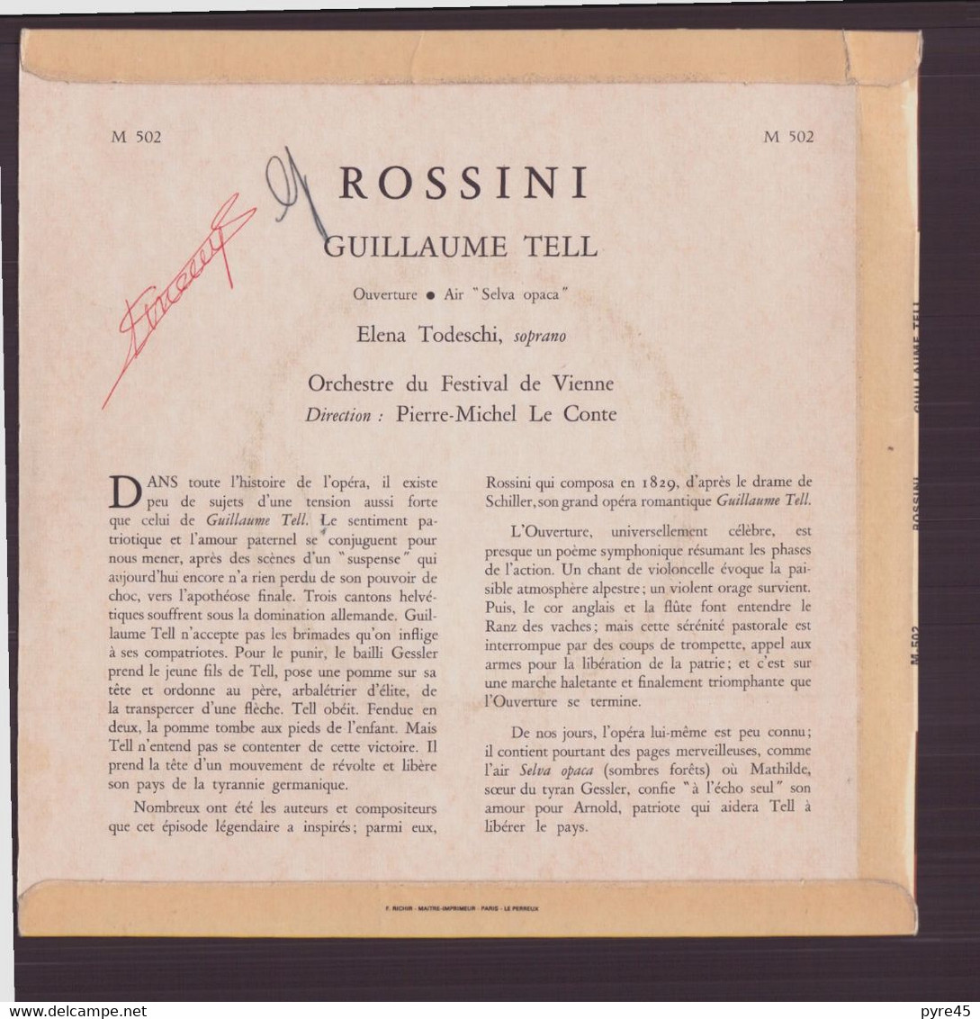 45 T Rossini " Guillaume Tell " - Klassiekers
