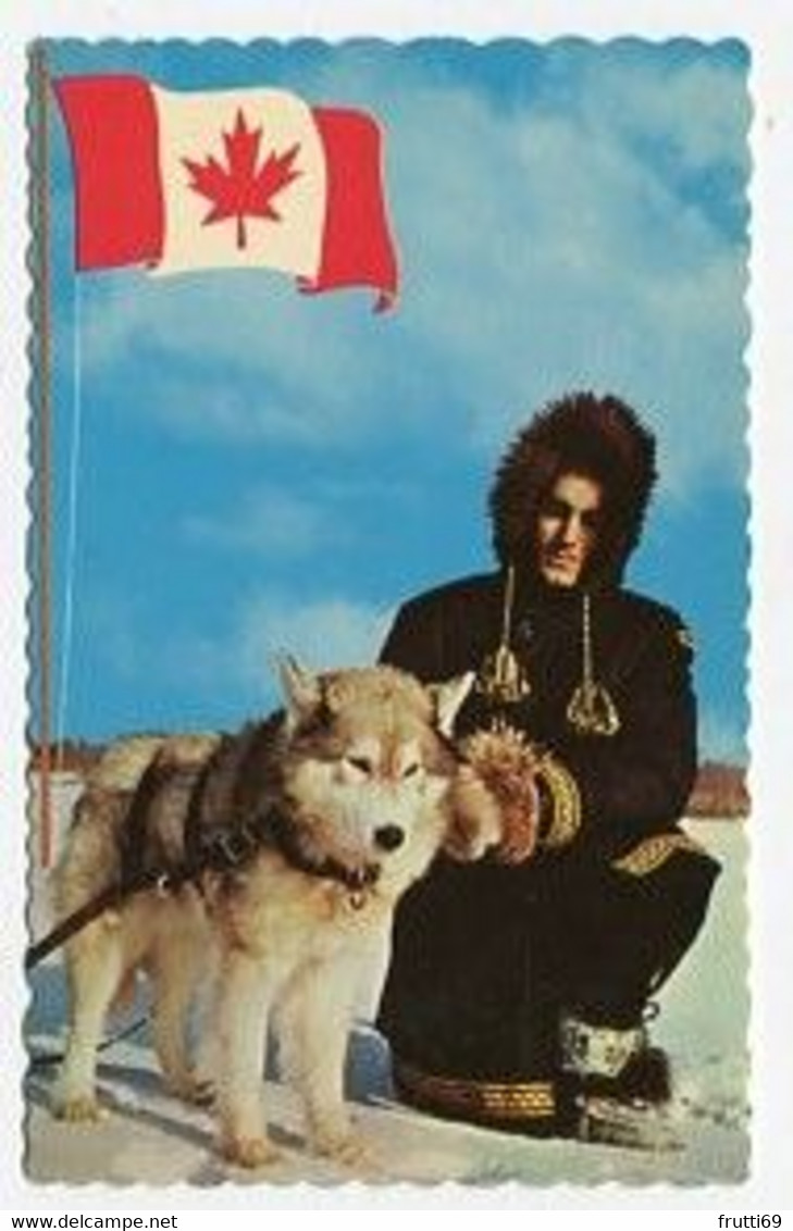 AK 010011 CANADA - Royal Canadian Mounted Police Constable Checking Hartness On Lead Dog - Modern Cards
