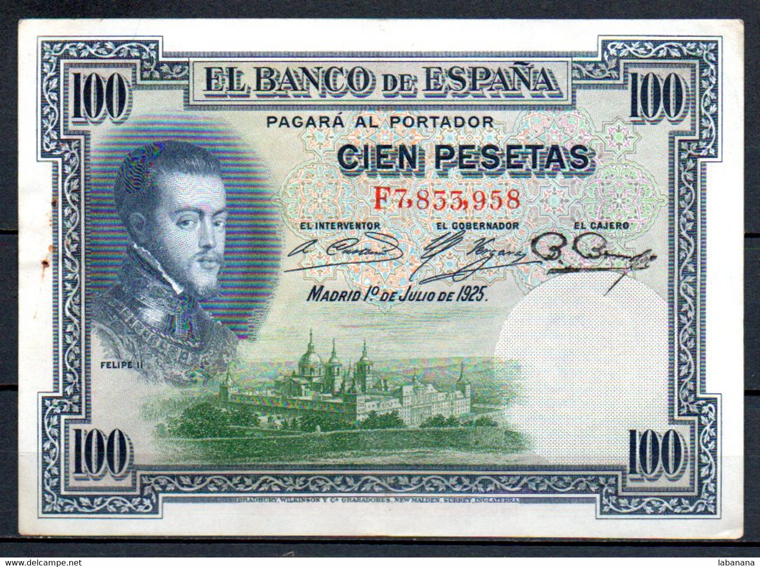 649-Espagne 100 Pesetas 1925 F7-833 - 100 Pesetas