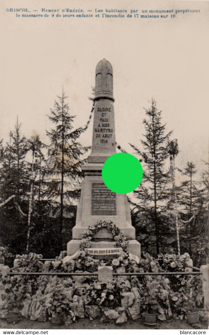 BRISCOL EREZEE  Monument Guerre 14/18 - Erezée