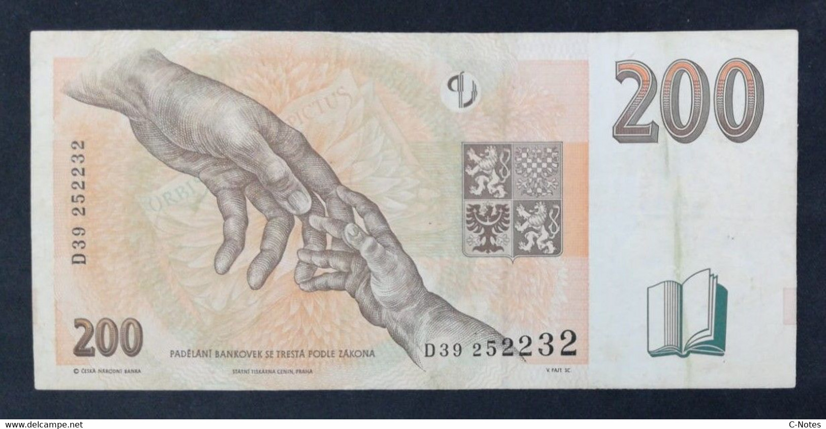 CZECHIA - CZECH Republic - P.19b – 200 Korun Českých 1998  AVF  Serie D39 252232 - Repubblica Ceca