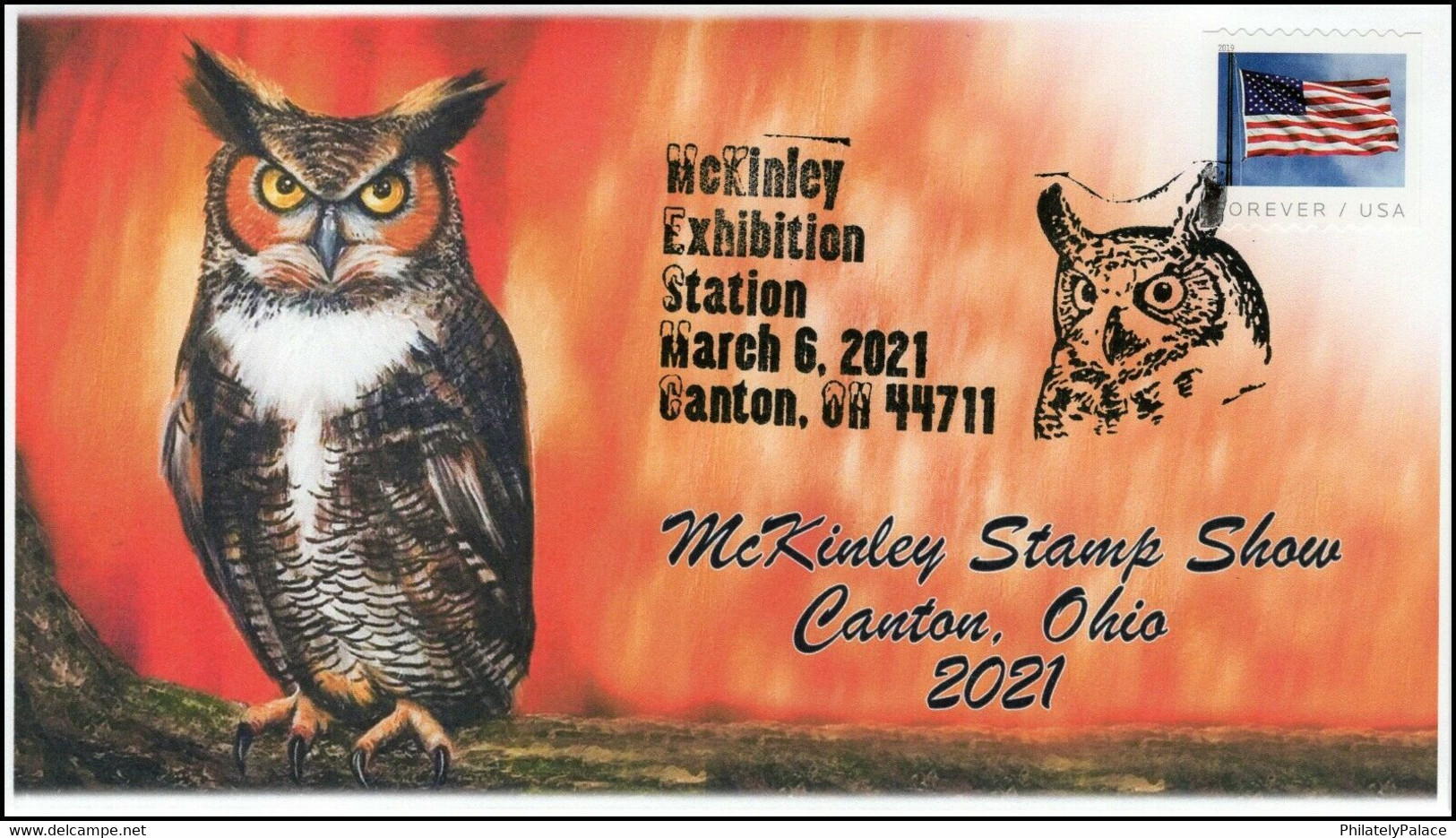 2021 NEW *** USA United States Cover McKinley Stamp Show, Birds  Event Cover, Pictorial Postmark, Bird Great Horned (**) - Briefe U. Dokumente