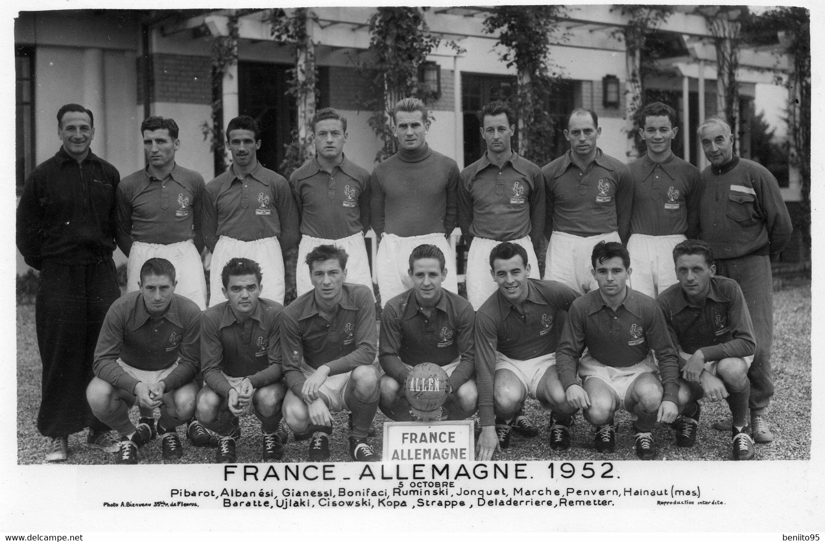 CP De L'équipe De FRANCE De Football Contre L'ALLEMAGNE En 1952. - Soccer