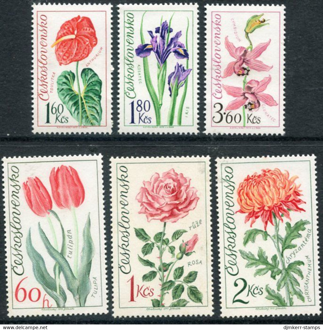 CZECHOSLOVAKIA 1973 Flower Exhibition, Olomouc MNH / **  Michel 2147-52 - Unused Stamps
