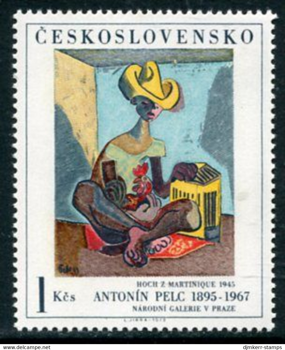 CZECHOSLOVAKIA 1973 National Gallery Paintings 1 Kc  Turquoise Backround MNH / **  Michel 2172b - Nuovi