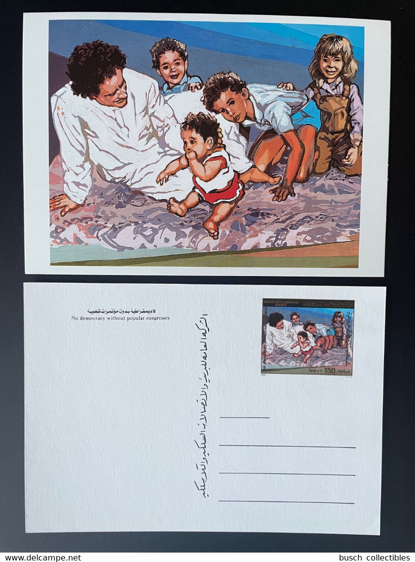 Libye Libya 1988 Stationery Entier Ganzsache American Agression Kadhafi Gaddafi Children Kinder - Libyen