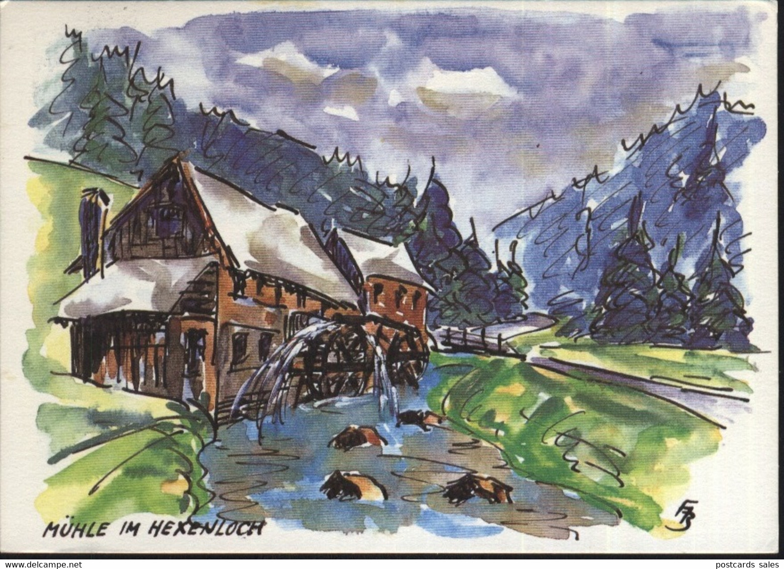 Hexenloch - Water Mill - Moulin D'eau - Painted By Fritz Bohler - Furtwangen