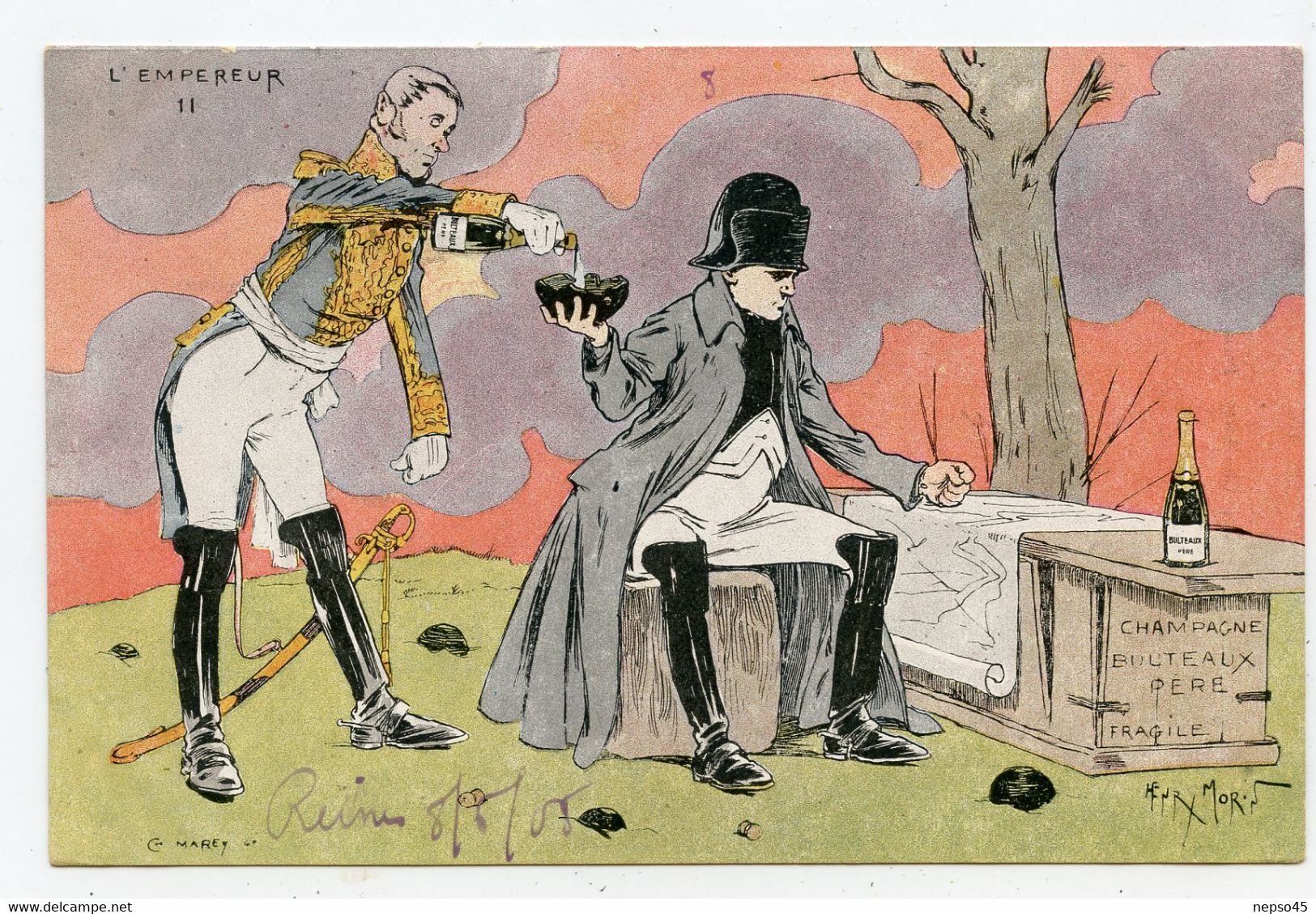 Illustrateur Henri Morin.publicité Sur Le Champagne Bulteaux Père,l'empereur Napoléon. - Morin, Henri