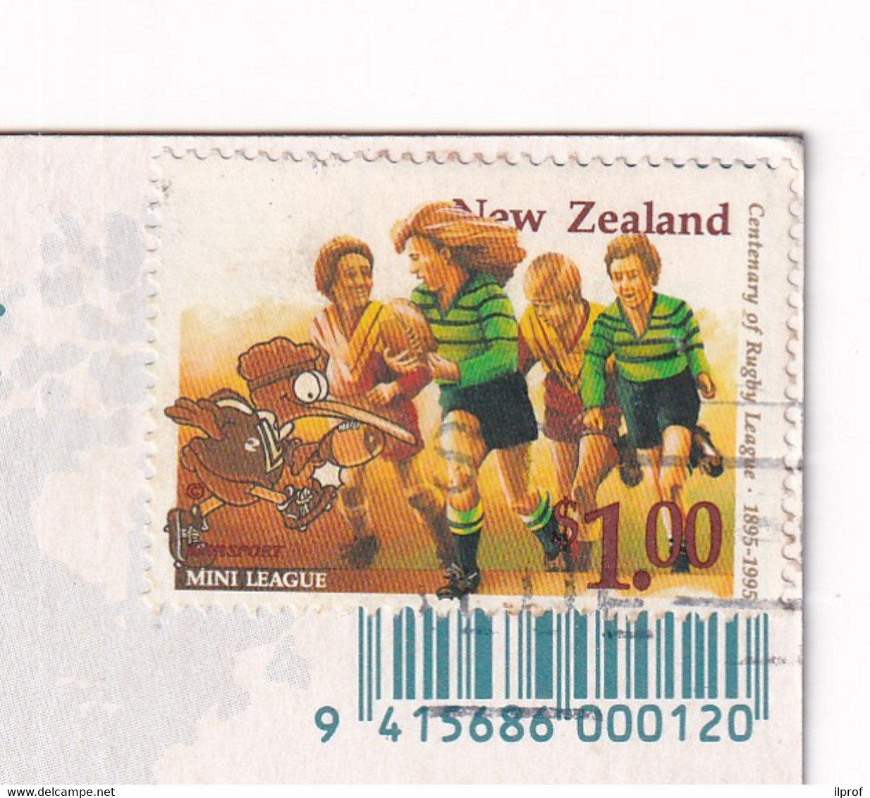 100° Rugby League Val.1 Stamp 1995 Of New Zeeland Over Postcard - Cartas & Documentos