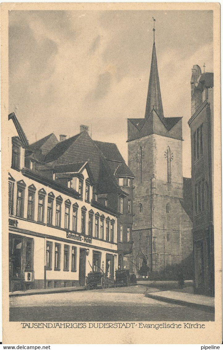 Germany Postcard Tausindjahriges Duderstadt Evangelische Kirche Duderstadt 11-9-1933 - Duderstadt