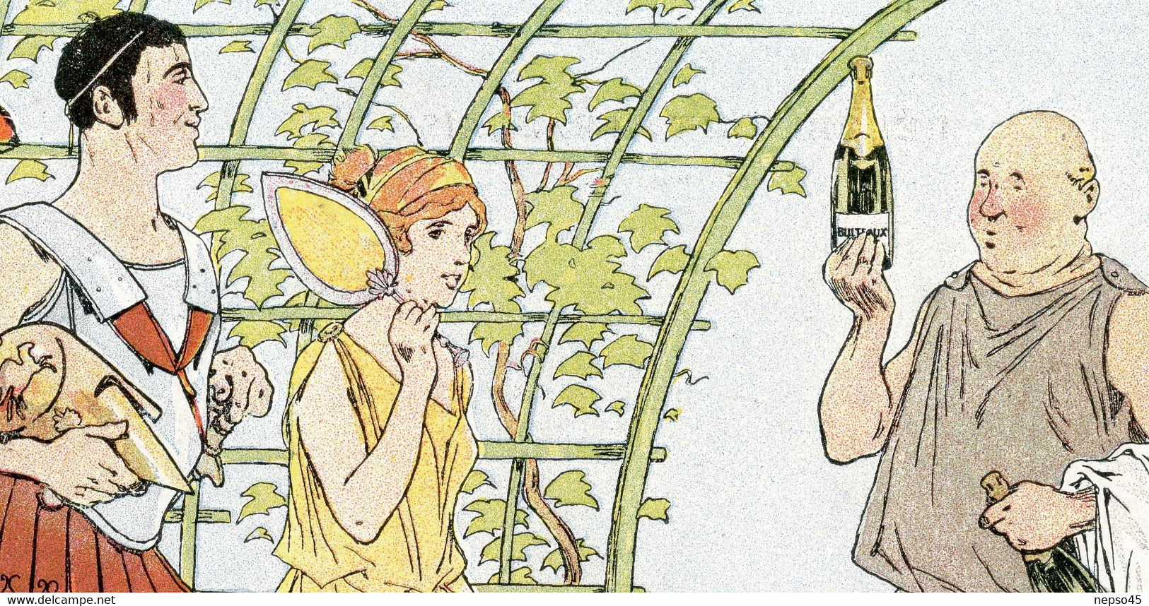 Illustrateur Henri Morin.publicité Sur Le Champagne Bulteaux Père ( Les Grecs ) - Morin, Henri