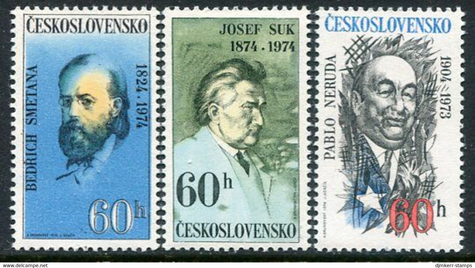 CZECHOSLOVAKIA 1974 Cultural Personalities MNH / **  Michel 2180-82 - Unused Stamps