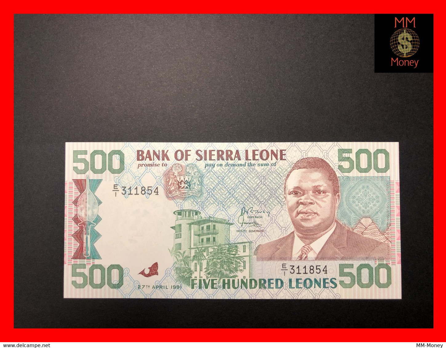 SIERRA LEONE 500 Leones  27.4.1991   P. 19   UNC - Sierra Leone