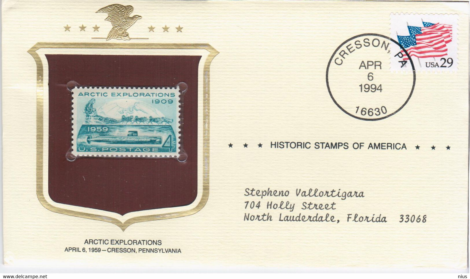 USA United States 1994 Arctic Explorations, The Historic Stamp 1959 - 1991-2000