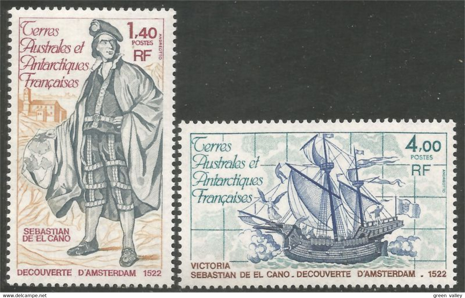 388 TAAF FSAT 84-85 Amsterdam Cano Voilier Bateau Ship Boat Schiff MNH ** Neuf SC (f3-TAF-138) - Barche