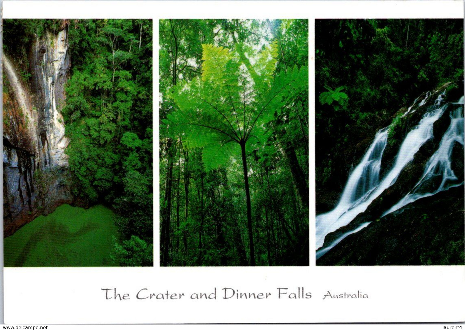 (2 B 10 ) Australia - QLD - Crater & Dinner Falls (with Dog Stamp) - Atherton Tablelands