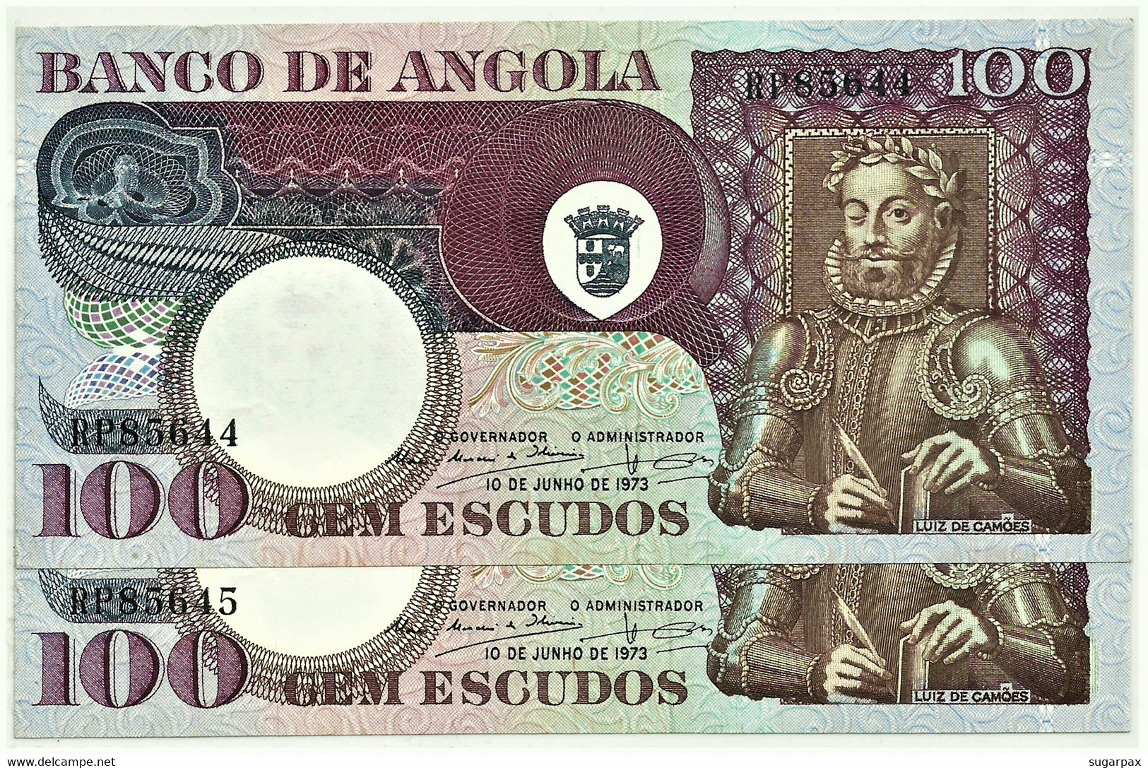 Angola - 2 X 100 Escudos - 10.06.1973 - Pick 106 - Série RP - Luiz De Camões - PORTUGAL - Angola