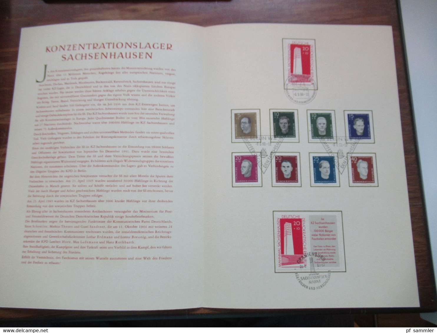 DDR 4 Gedenkblätter 2x Konzentrationslager / 20 Jahre Befreiung Faschismuss / Solidarität - Lettres & Documents