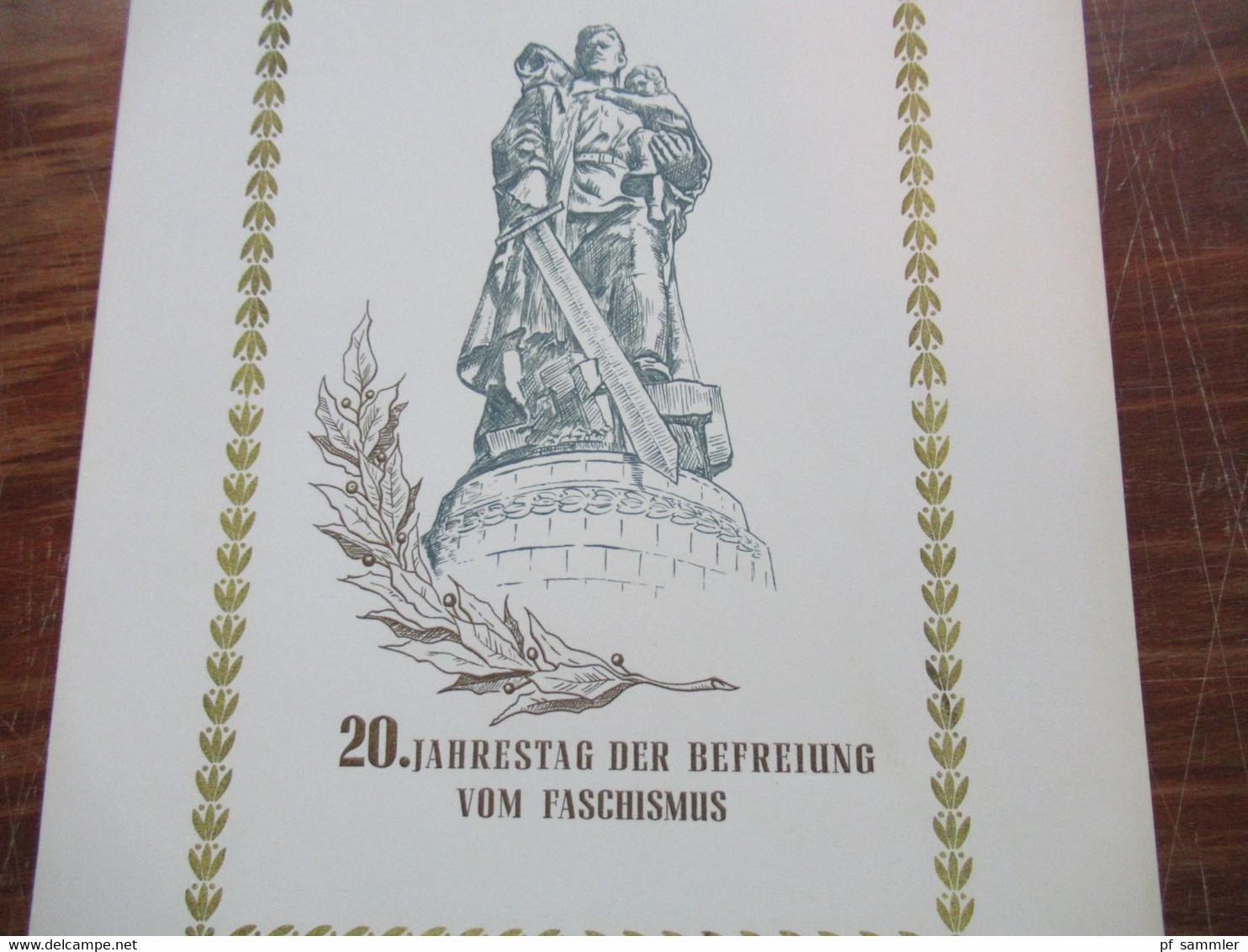 DDR 4 Gedenkblätter 2x Konzentrationslager / 20 Jahre Befreiung Faschismuss / Solidarität