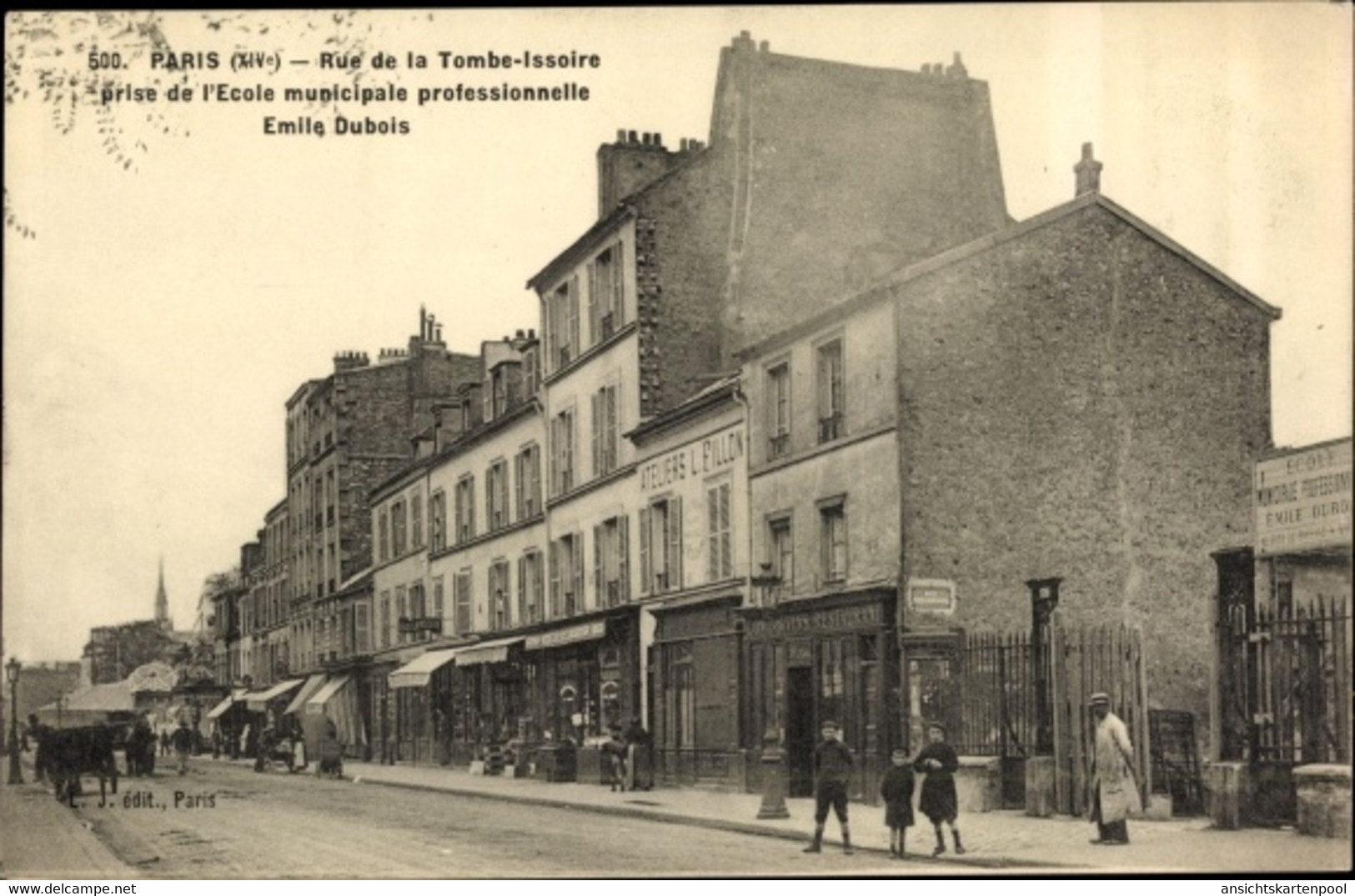 CPA Paris XIV., Rue De La Tombe Issoire Prise E L'Ecole Municipale Professionnelle Emile Dubois - Sonstige & Ohne Zuordnung