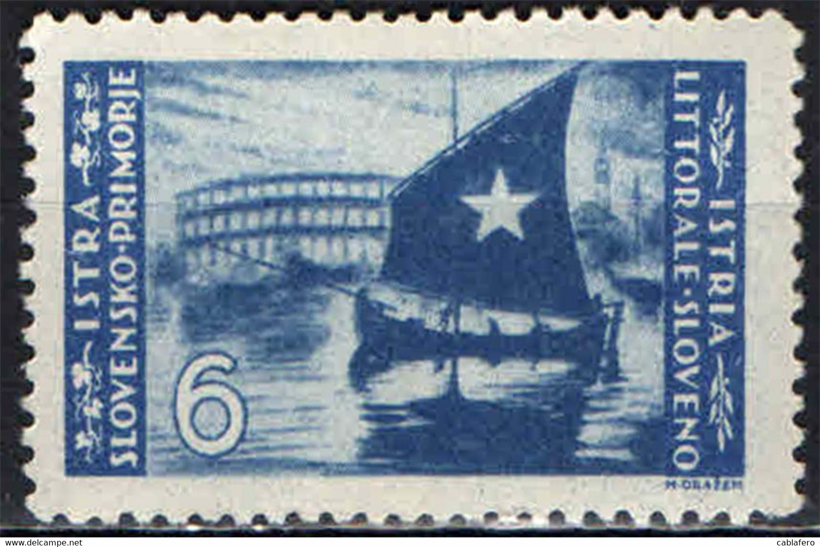 ITALIA - OCCUPAZIONE LITORALE SLOVENO - 1946 - VELA ADRIATICA E ARENA DI POLA - MH - Occ. Yougoslave: Littoral Slovène