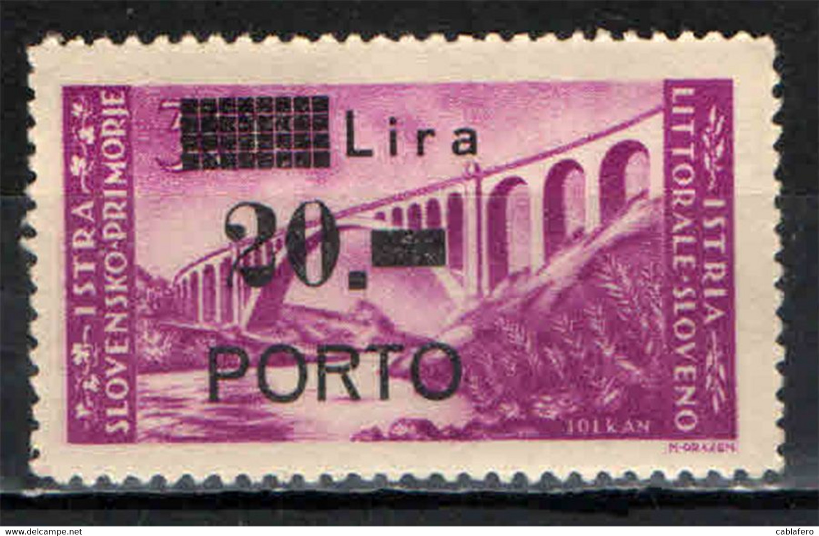 ITALIA - OCCUPAZIONE LITORALE SLOVENO - 1946 - PONTE DI SALCANO CON SOVRASTAMPA - 20 SU 20 - MNH - Occ. Yougoslave: Littoral Slovène