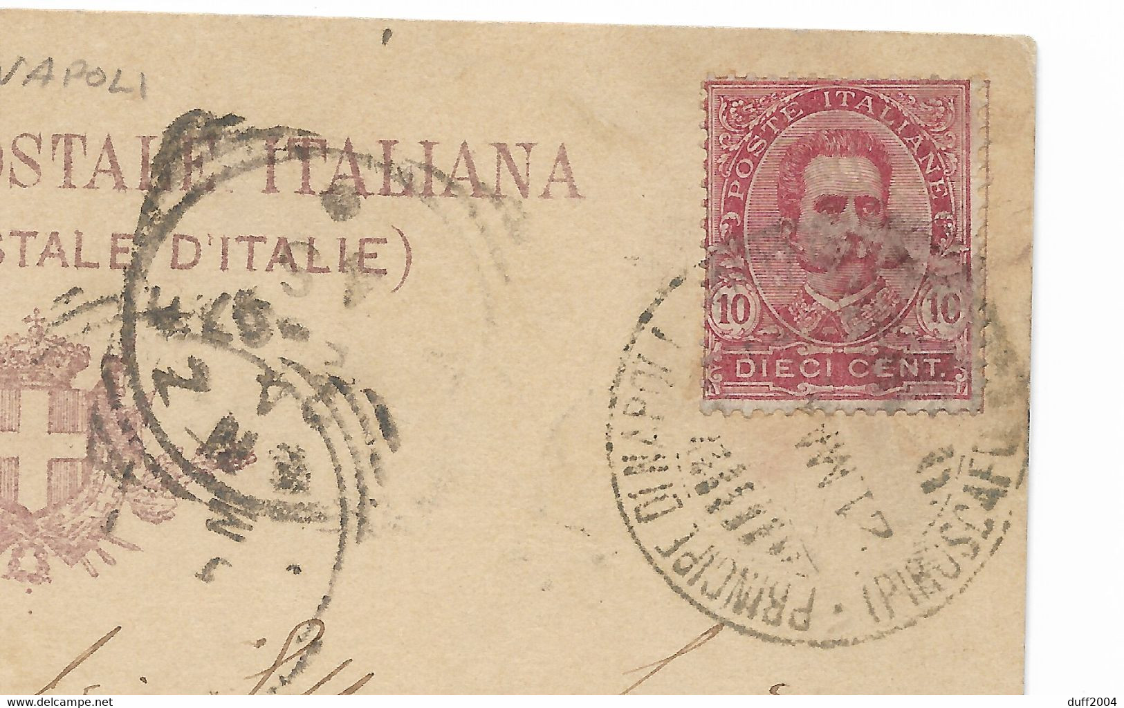 VIA DI MARE - DA CAPRI A FIRENZE - 21.3.1897 - PIROSCAFO POSTALE PRINCIPI DI NAPOLI. - Marcofilía