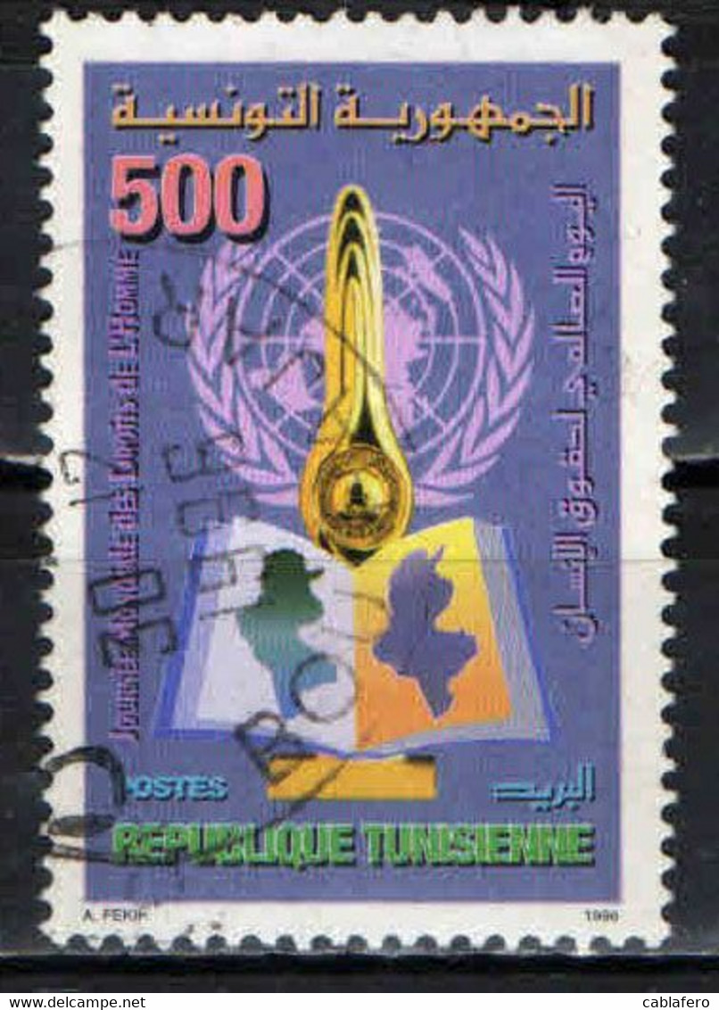 TUNISIA - 1996 - GIORNATA MONDIALE DEI DIRITTI DELL'UOMO - USATO - Tunisia