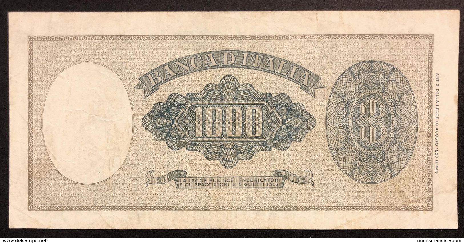 1000 Lire Medusa 15 09 1959 Mb+   LOTTO 895 - Collections