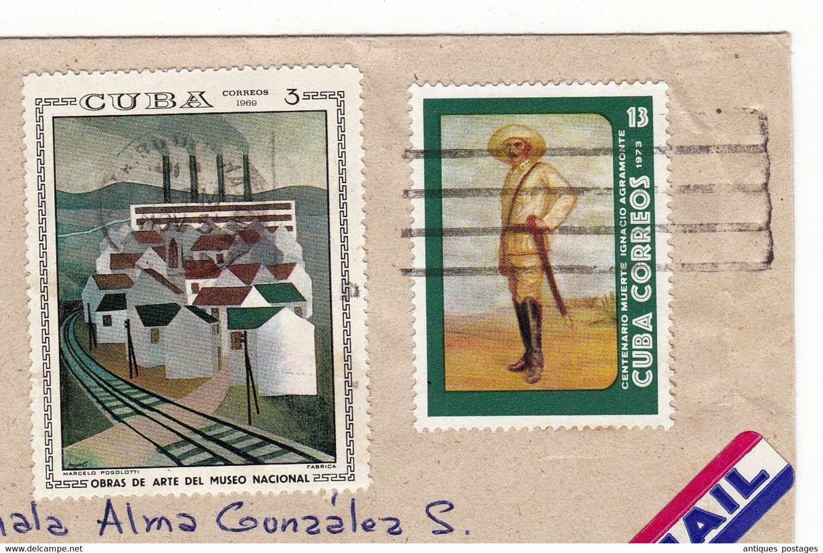 Lettre 1973 Cuba Habana Monterrey Mexico Mexique Air Mail - Briefe U. Dokumente