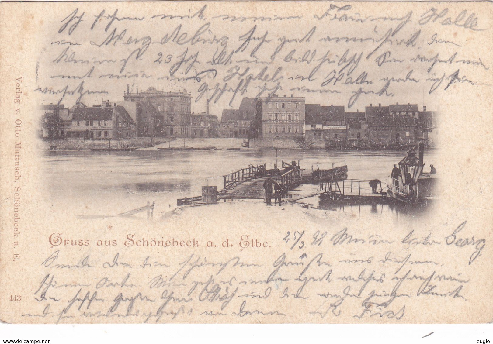 2938/ Gruss Aus Schönebeck A.d. Elbe, Pont, 1898 - Schoenebeck (Elbe)