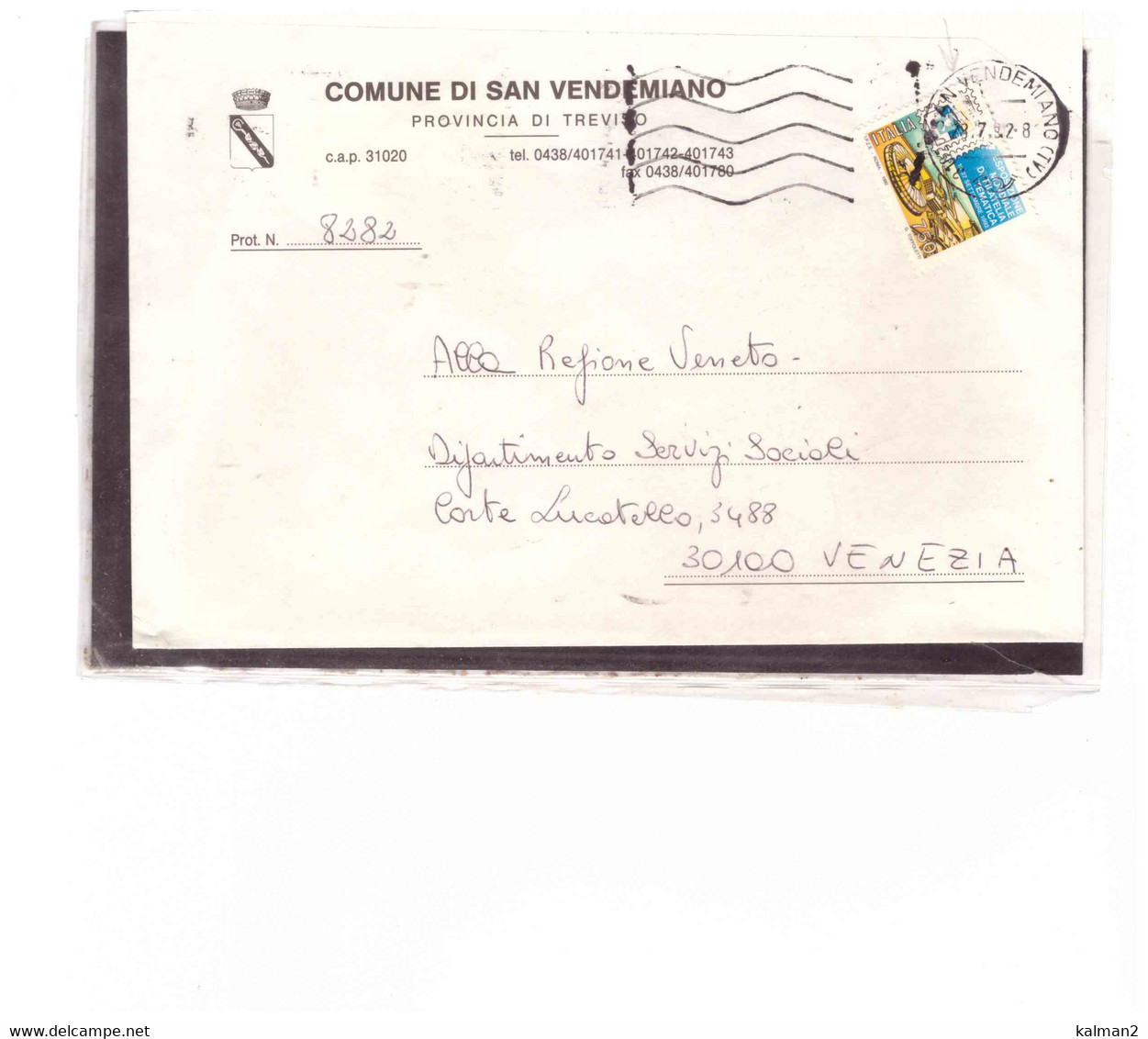 TEM15685  -  VENDEMIANO 28.7.1992  /  LETTERA AFFRANCATA CON L. 750  ESPO FILATELIA  ISOLATO - 1991-00: Storia Postale