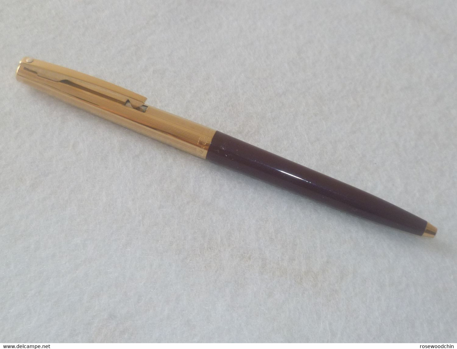 Authentic Vintage Sheaffer Burgundy Ball Point Pen 12K GF Cap Australia (#18) - Stylos