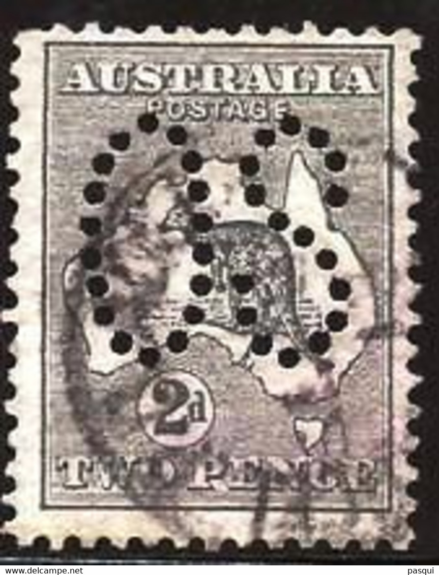 AUSTRALIA - Fx. 243 - Yv. S. 3 - 2 D. Gris Perforada O.S. Grande - 1913 - Ø - Oficiales