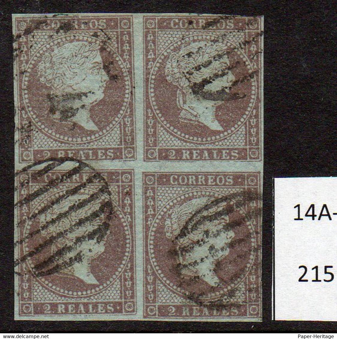 * Spain : 1855 2R Block/4 Used.  See Detailed Description - Gebruikt