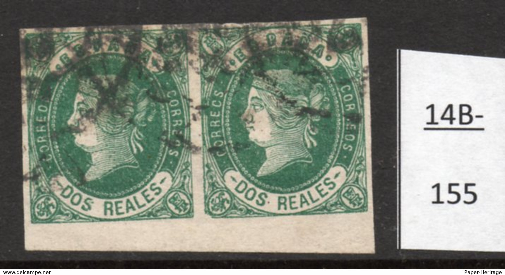 Spain Espana 1862 2R Used  Pair With Variety / Variedad.  See Text. - Nuevos