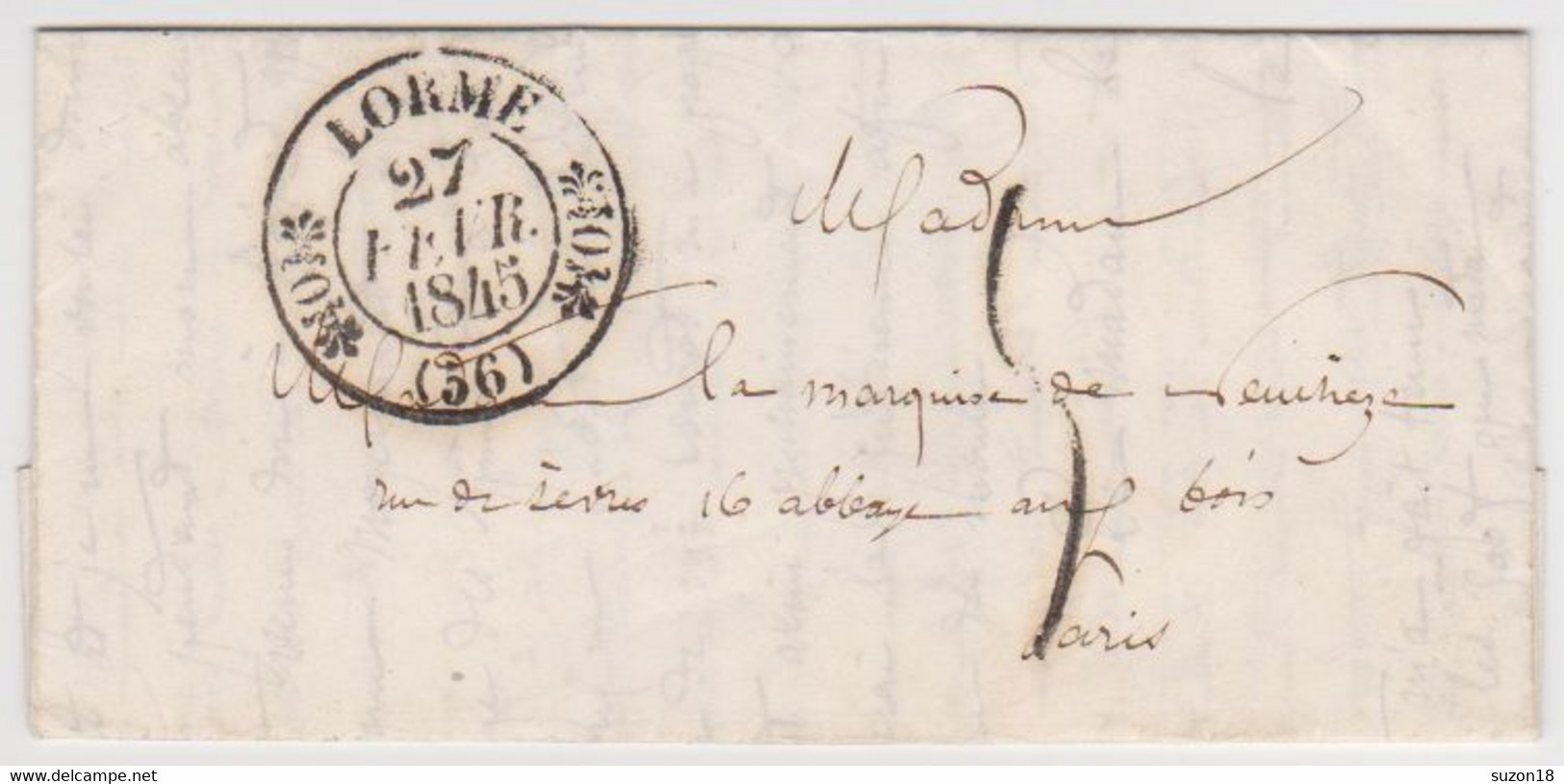 Marque Postale - Nievre -lorme Cachet 11 - Indice 11 - 1845 - 1801-1848: Vorläufer XIX